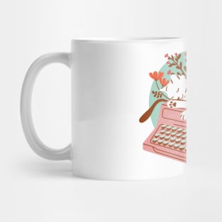 Typewriter and Cat Mug